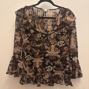 Allison New York Chic Floral Ruffle Blouse